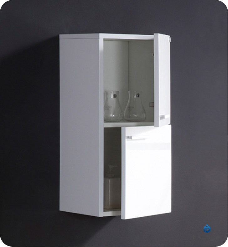 Fresca White Bathroom Linen Side Cabinet with 2 Storage Areas FST8091WH