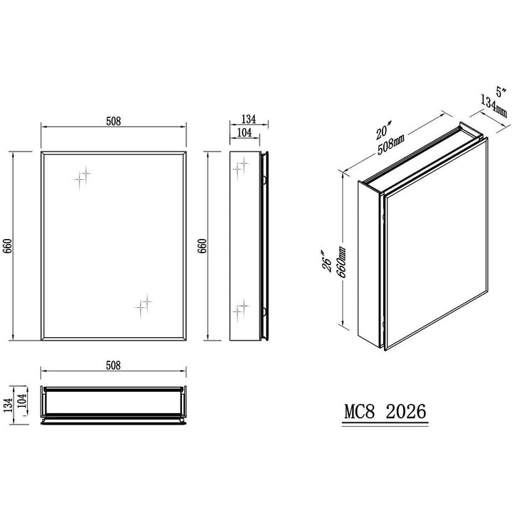 Aluminum Medicine Cabinet with Mirror – MC8 2026