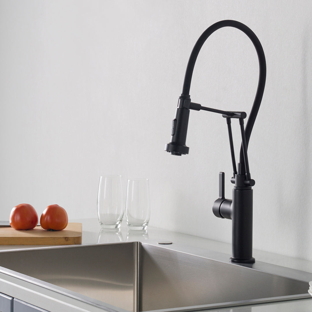 Single Handle Pull Out Kitchen Faucet – F01 208 04 Matte Black