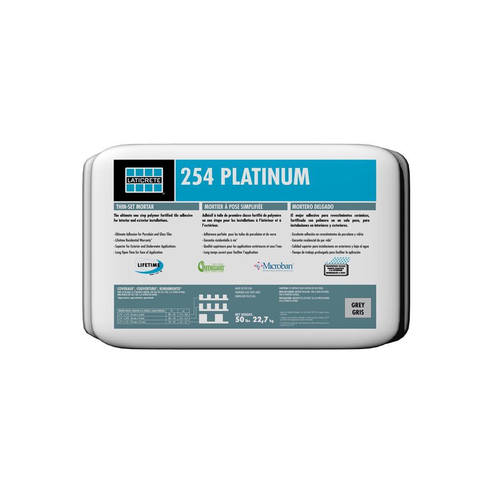 Laticrete 254 Platinum Rating Thin Set Mortar 50lbs Gray