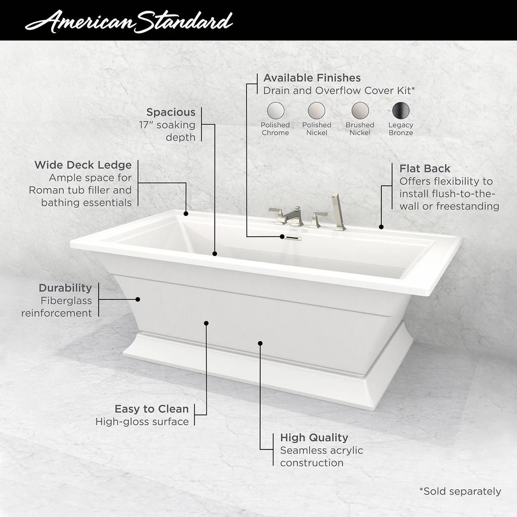 American Standard Town Square S Freestanding Bathtub 2546004.020