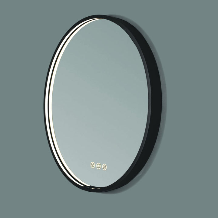 Oskar 32 Inch Round LED Mirror Matte Black LED M7 R32 MB