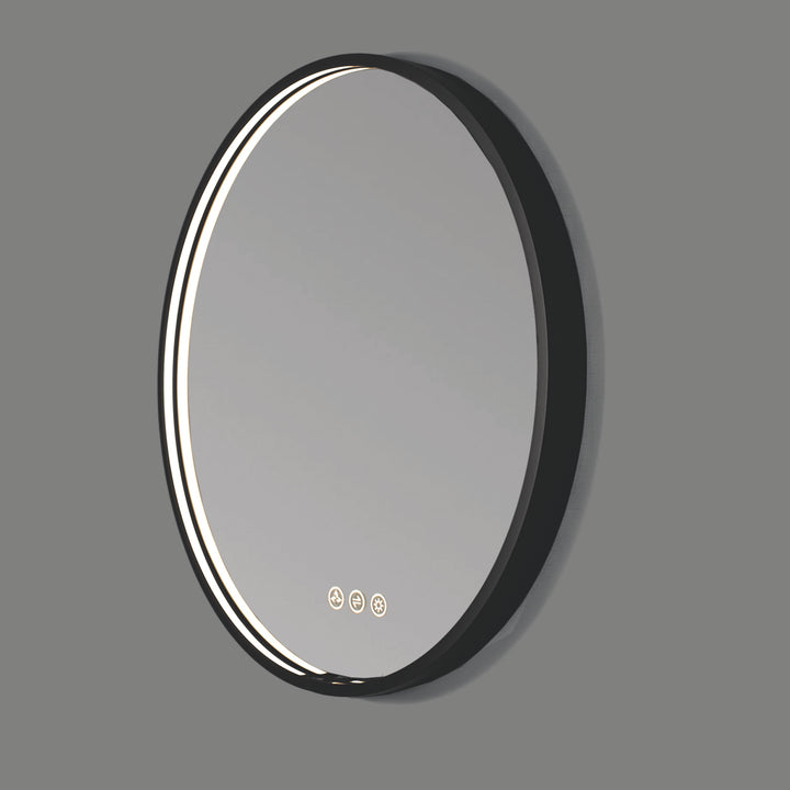 Oskar 36 Inch Round LED Mirror Matte Black LED M7 R36 MB
