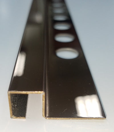 Alerio Stainless Steel Tile Trim 7/16" x 96" Rose Gold Mirror Square A-3S