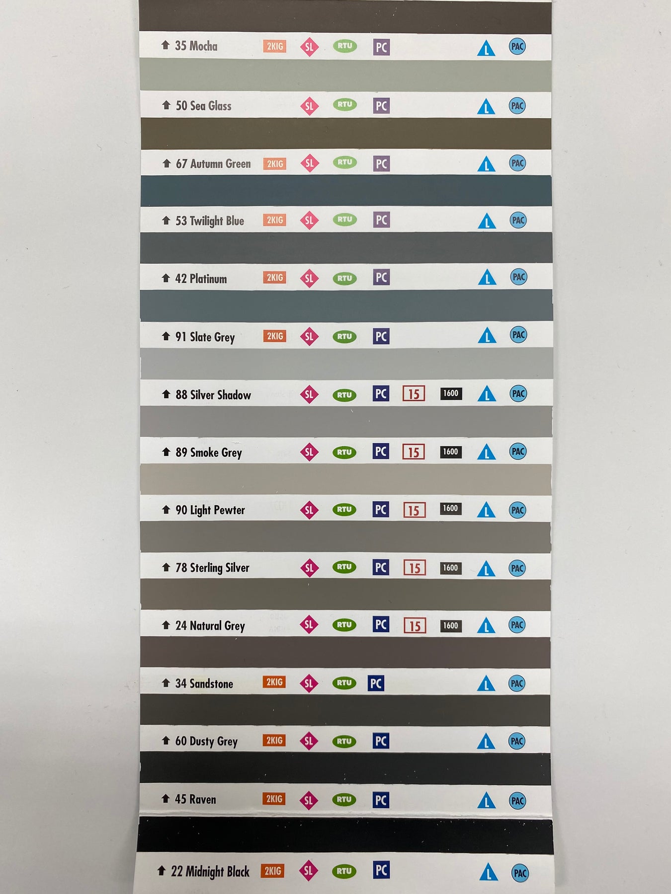 LATICRETE Spectralock 1 Color Chart Laticrete Spectralock 1 PreMixed