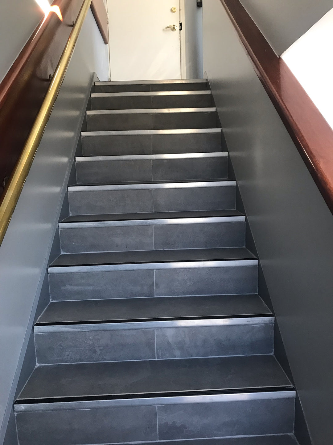 rubber stair tread nosing Stair Nosing Anti-Slip Step Tread Metal and Rubber 8 feet – Timeless Tile NYC