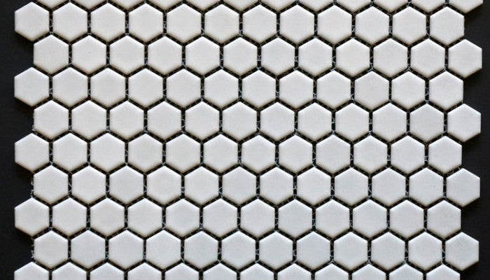SHINY WHITE Mosaic 1" Hexagon HEX1100