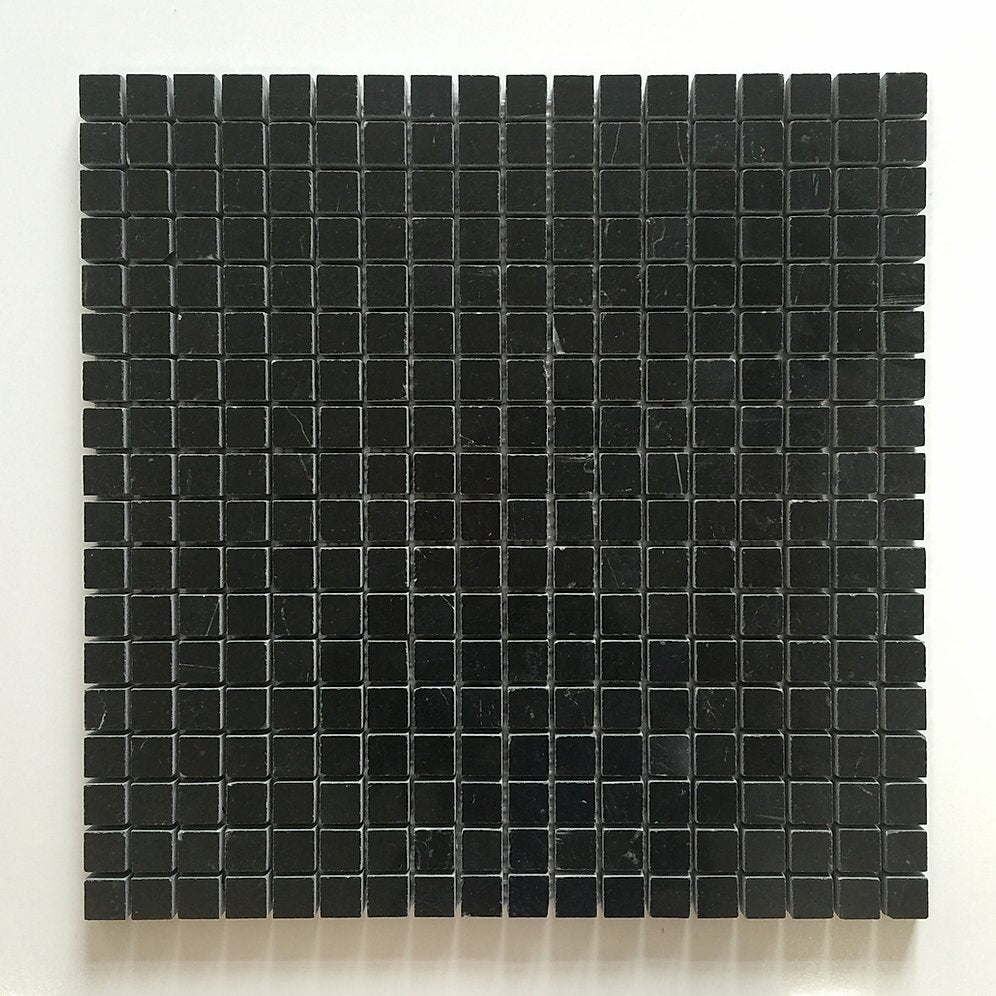Elegant Mosaic AB1 Absolute Black 5/8" x 5/8" on 12" x 12"