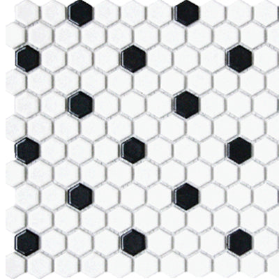 CC Mosaic Series Black and White Matte 1" x 1" on 12" x 12" UFCC105-12M