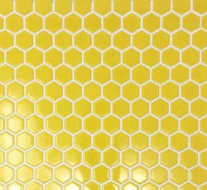 Glazed Hexagon Mosaic Canary 1" Hex on 12" x 12" Glossy MIKCANARY01