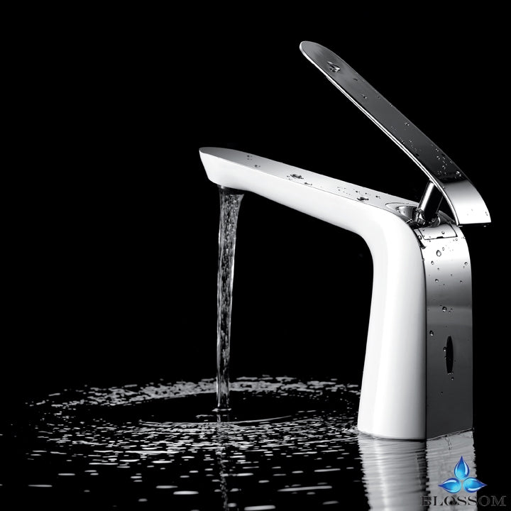Single Handle Lavatory Faucet - Chrome / White F01 106 03