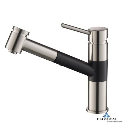Single Handle Pull Down Kitchen Faucet - Brush Nickel / Black F01 207 04