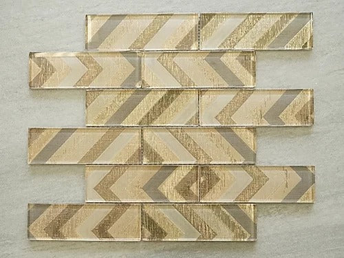 Elegant Mosaic GK11 Golden 1-7/8" x 5-7/8" on 12" x 14.75"