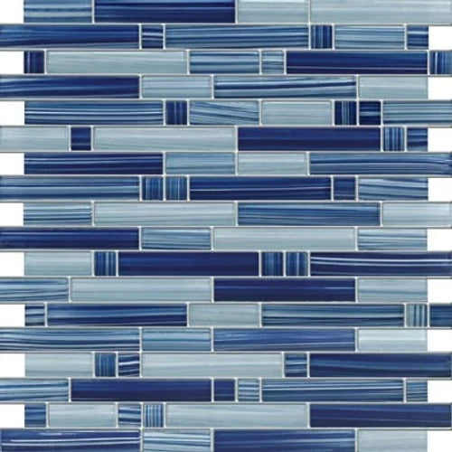 Elegant Mosaic GR104 Cobalt Blue Random on 12-5/8" x 11.75"