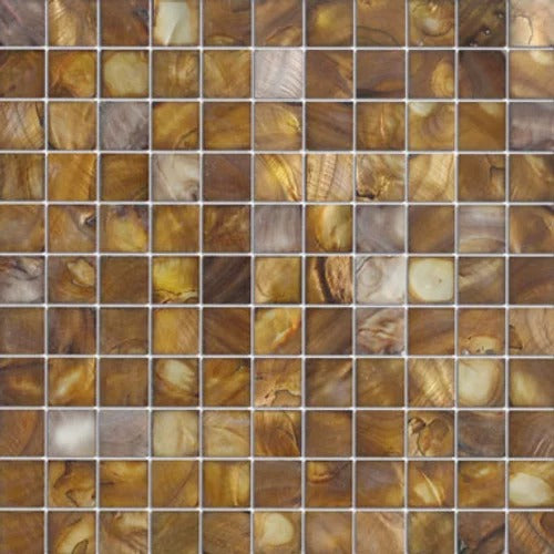 Elegant Mosaic GS104 Rusted Shell 7/8" x 7/8" on 11-7/8" x 11-7/8"