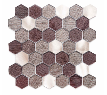 Merola Tile Galaxy Bronze Hexagon on 12" x 12"