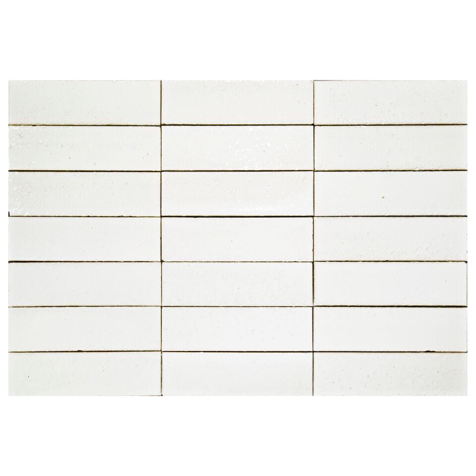 Hudson Series Gloss White 2" x 8" Glazed Brick