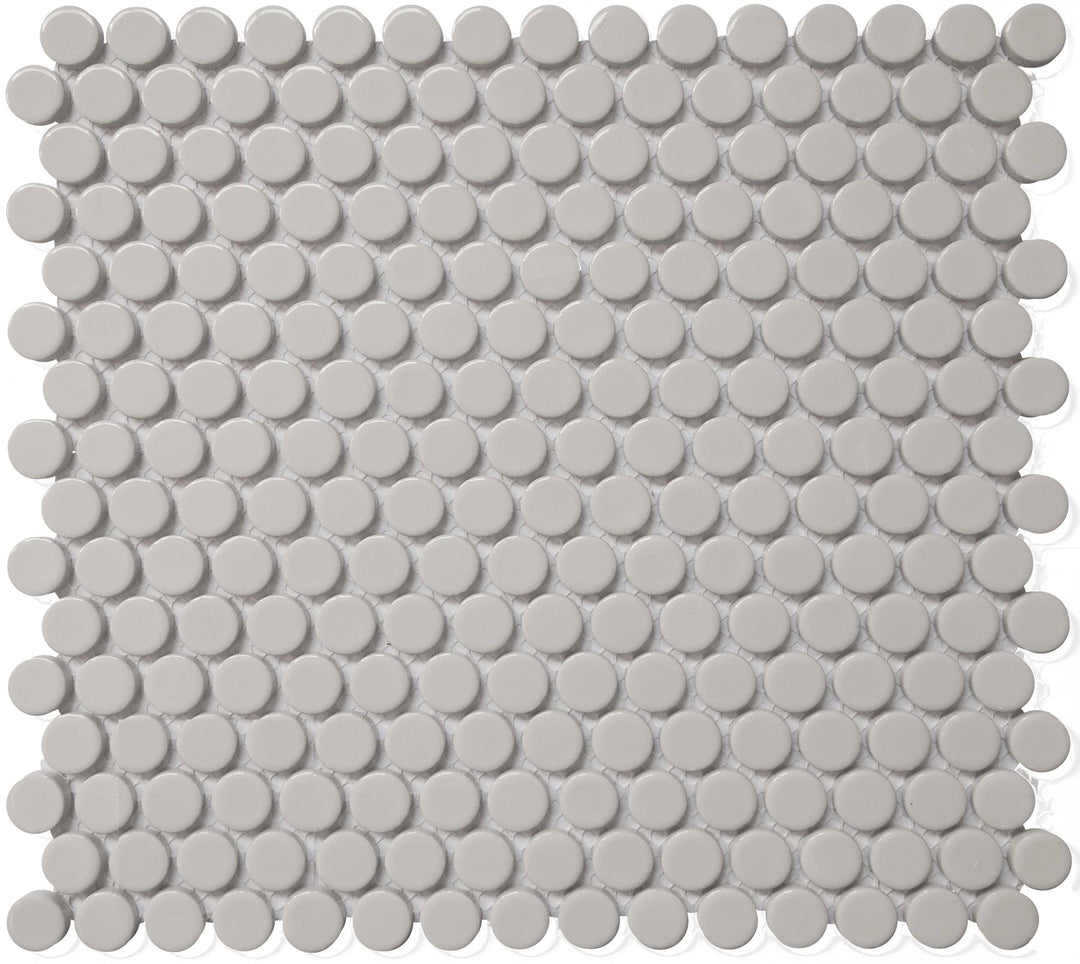 CC Mosaic Series Gray Bright Penny Round on 12" x 12" UFCC117-12M