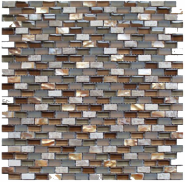 IMG-SHBG Shell Beige 3/8" Mini Brick Mosaic