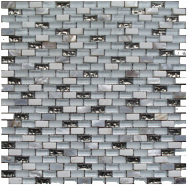 IMG-SHWH Shell White 3/8" Mini Brick Mosaic