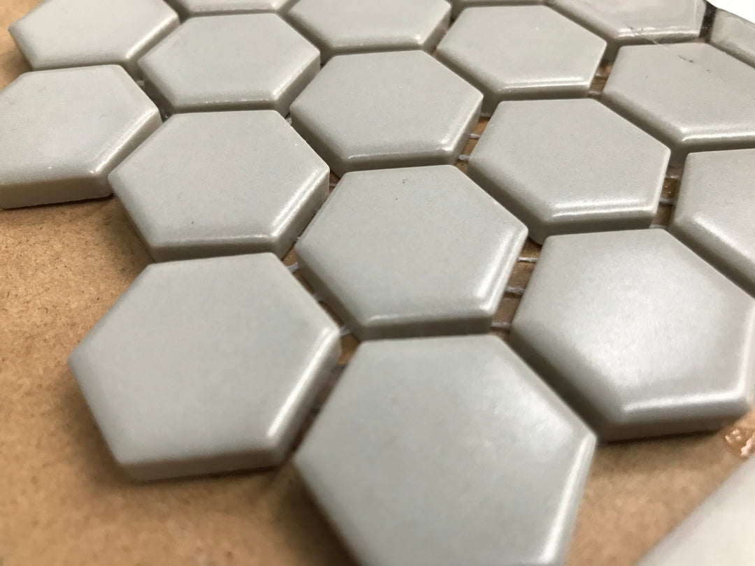 Gray Hexagon on 12" x 12" Matte SIL-005