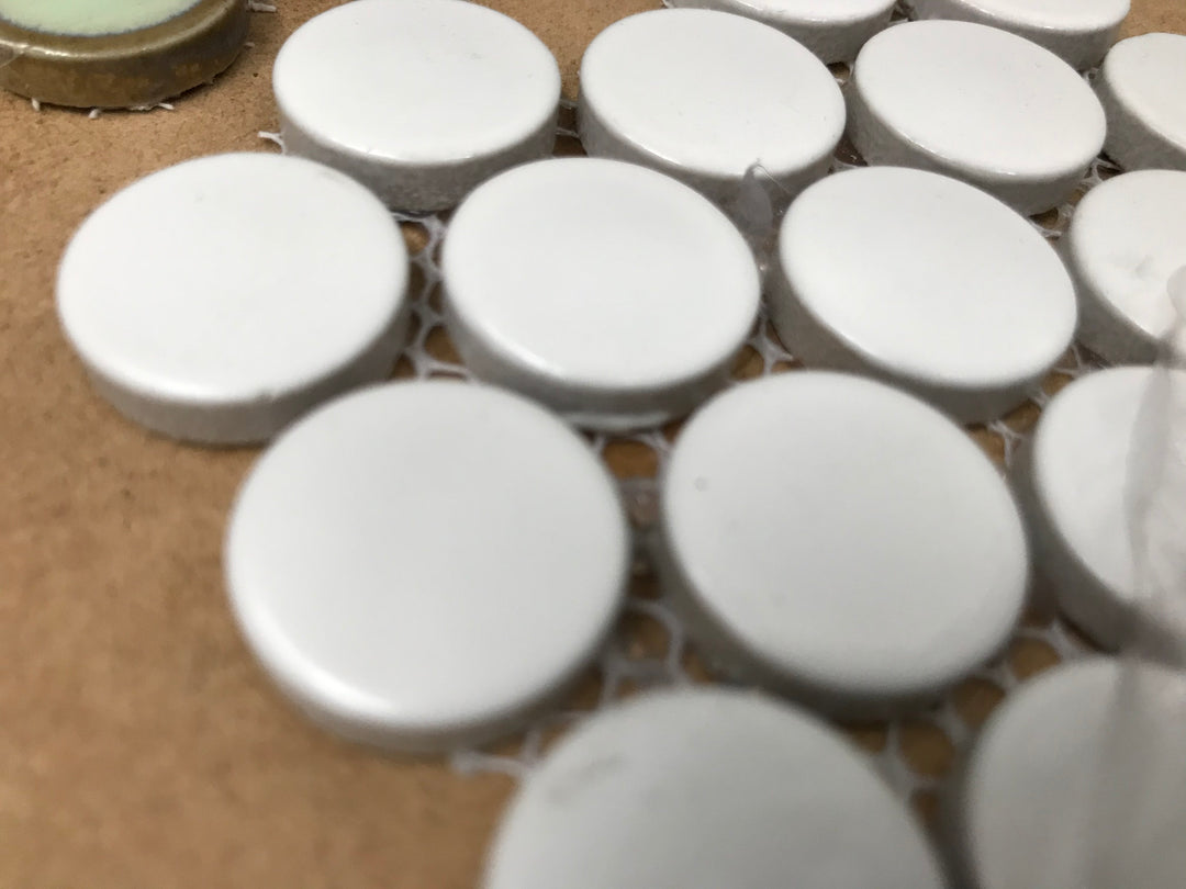 White Penny Round on 12" x 12" Matte SIL-001