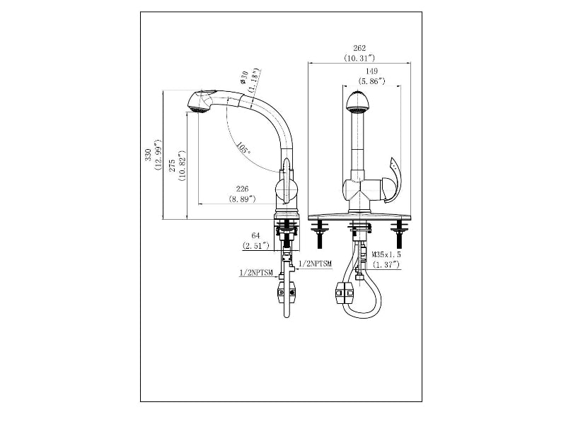 Oakland Kitchen Faucet KSK1110BN Brushed Nickel