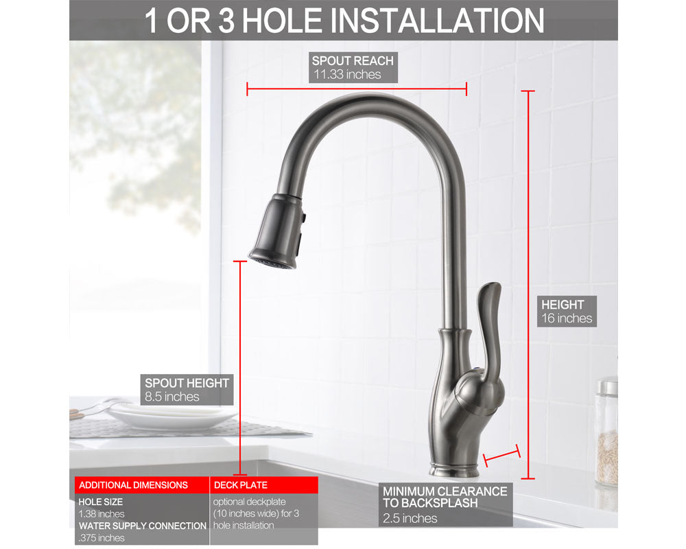 Oakland Kitchen Faucet KSK1114BN Brushed Nickel