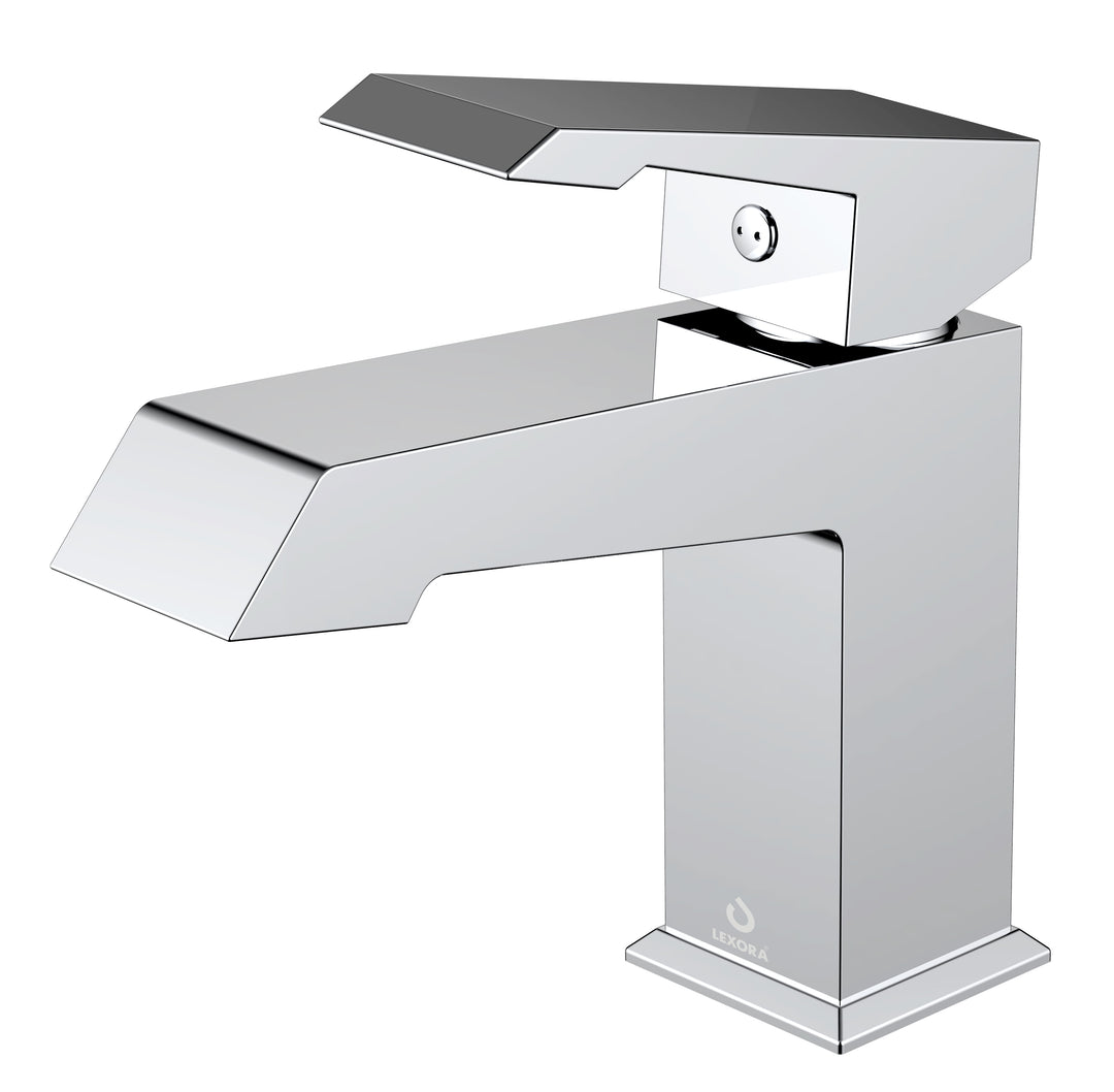 Lexora Labaro Brass Single Hole Bathroom Faucet, Chrome Finish LFS3011CH