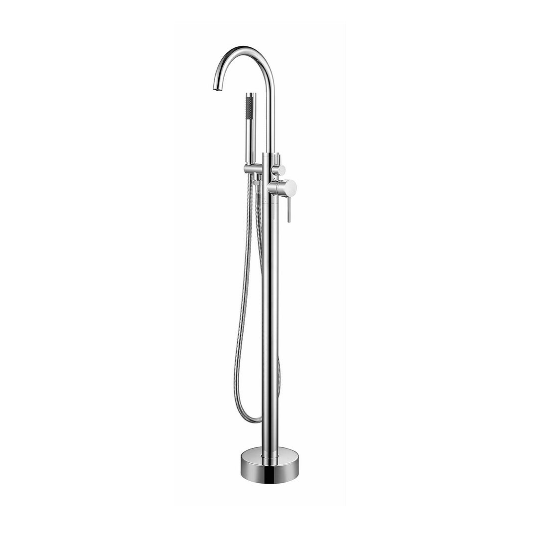 Lexora Lago Free Standing Bathtub Filler/Faucet w/ Handheld Showerwand - Chrome  LDF02017FSCHR