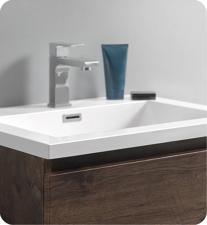 Fresca FVN9324RW Lazzaro 24" Rosewood Free Standing Modern Bathroom Vanity with Medicine Cabinet