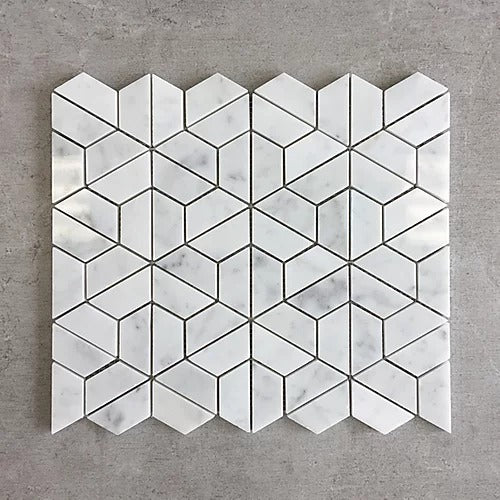 Elegant Mosaic ML1 White Carrara Random on 13" x 11.25"