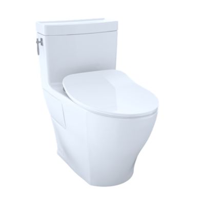Toto Aimes® One-Piece Toilet, 1.28GPF, Elongated Bowl - WASHLET®+ Connection - Slim Seat MS626234CEFG#01