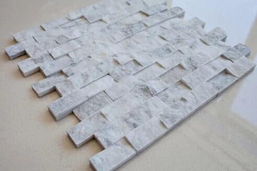 Elegant Mosaic MW1 White Carrara 1" x 2" on 13" x 12"