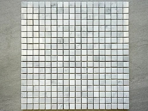 Elegant Mosaic MW19 White Carrara 5/8" x 5/8" on 12" x 12"