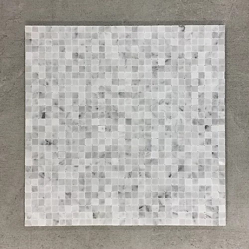 Elegant Mosaic MW90 White Carrara 3/8" x 3/8" on 12" x 12"