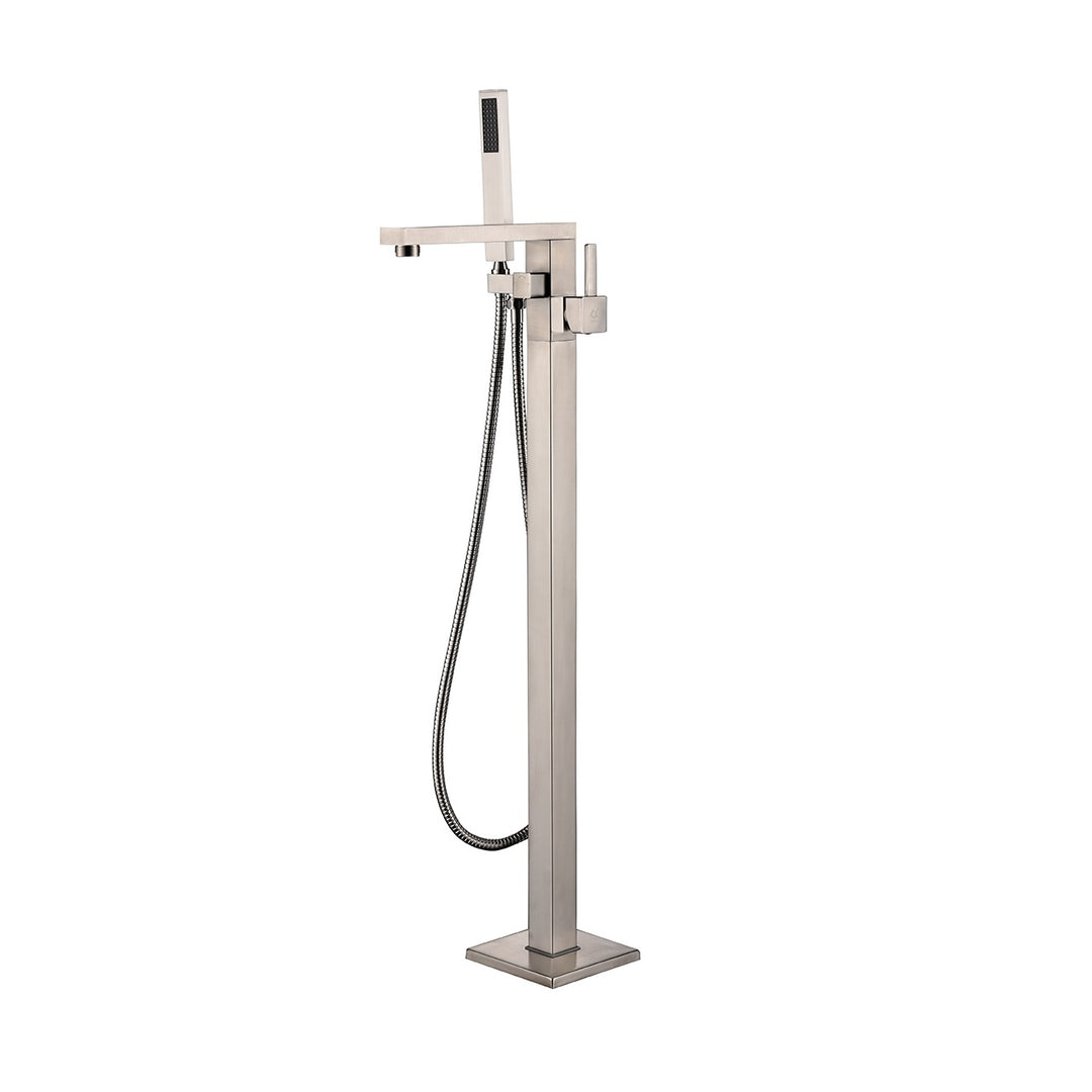 Lexora Mare Free Standing Bathtub Filler/Faucet w/ Handheld Showerwand - Brushed Nickel LDF02011FSBNL