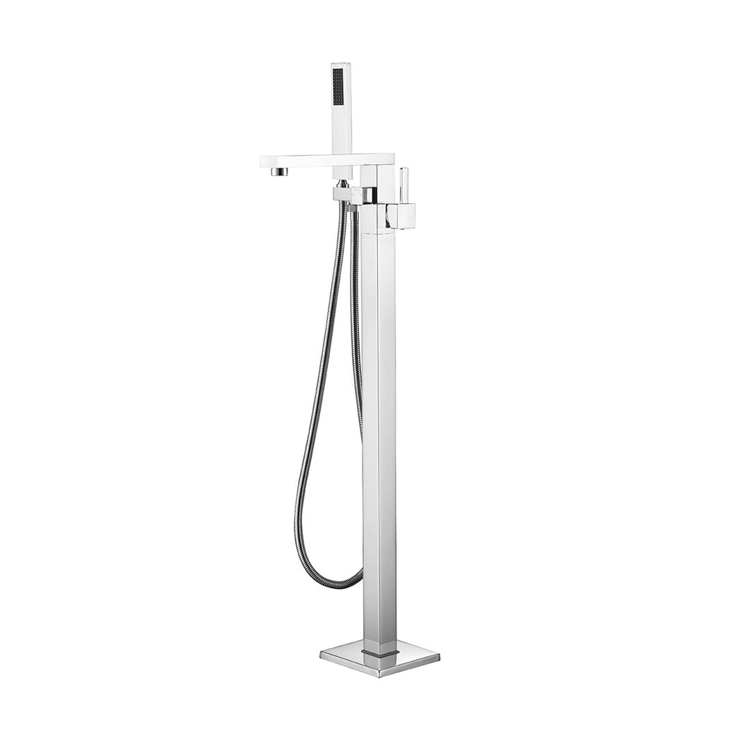 Lexora Mare Free Standing Bathtub Filler/Faucet w/ Handheld Showerwand - Chrome  LDF02011FSCHR