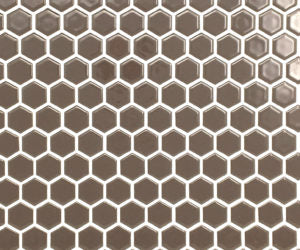 Glazed Hexagon Mosaic Mink 1" Hex on 12" x 12" Glossy MIKMINK01