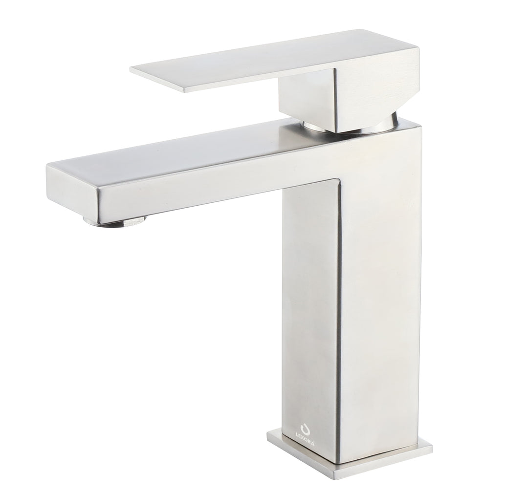 Monte Stainless Steel Single Hole Bathroom Faucet, Satin Finish LFS1012SN