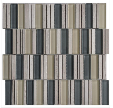 Princeton Tile Hand-Painted Glass/Wooden Grey PG001