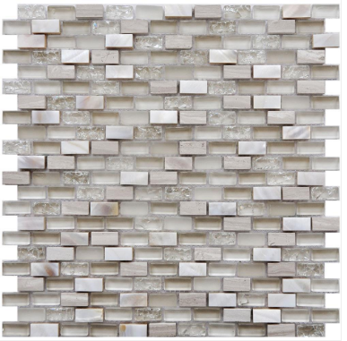 Princeton Tile Wooden Grey/Shell/Glass PG033