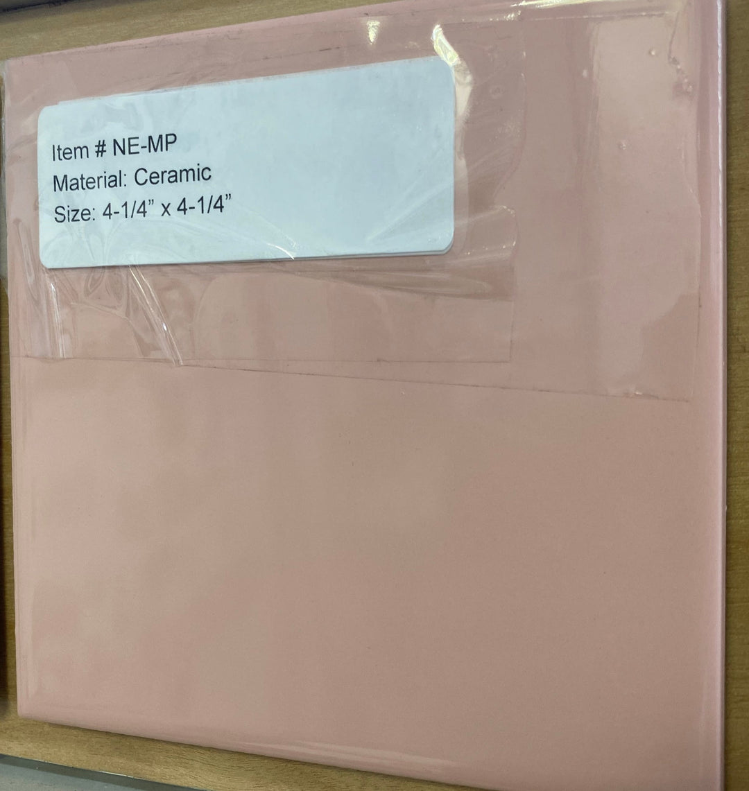 Metro Series Ceramic Wall Tile 4-1/4" x 4-1/4" Pink Glossy