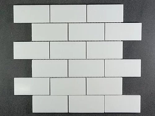 Elegant Mosaic TW5 Thassos White 2" x 4" on 14" x 12"