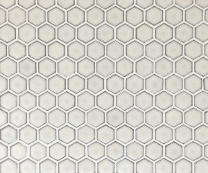 Glazed Hexagon Mosaic French Vanilla 1" Hex on 12" x 12" Glossy MIKFVANILLA01A
