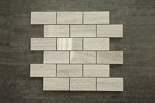 Elegant Mosaic WB5 Wooden Gray 2" x 4" on 14" x 12"