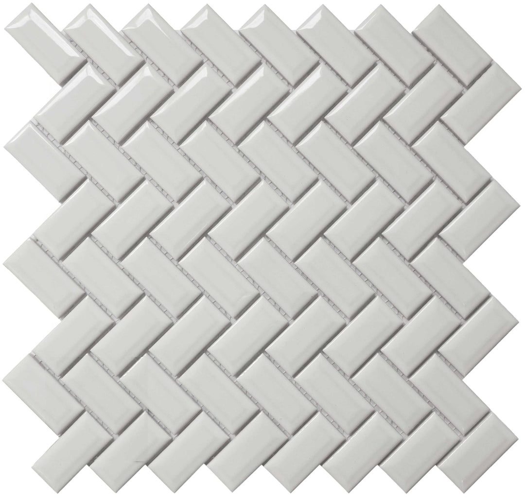 CC Mosaic Series White Bright Diamond Herring on 12" x 12" UFCC119-12M