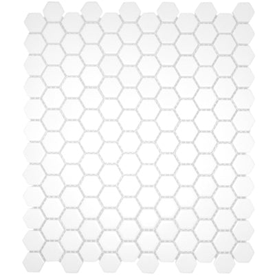 CC Mosaic Series White Matte 1" x 1" Hex on 12" x 12" UFCC104-12M