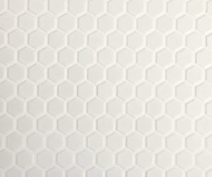 Glazed Hexagon Mosaic White 1" Hex on 12" x 12" Glossy MIKWGLOSS01A