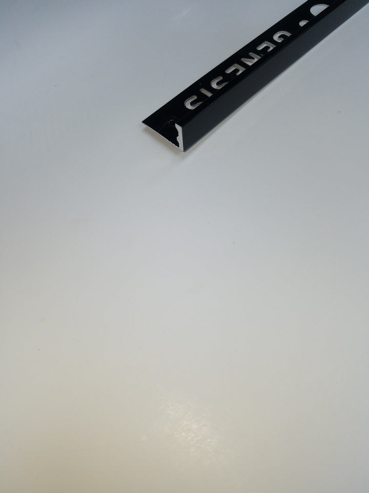 ESA 120.16 Genesis Metal Edge L Shape 12mm Powder Coated Black 98.5"